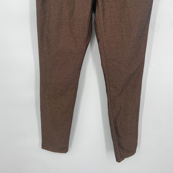 MICHAEL KORS Bronze Gold Shimmer Metallic Mid Rise Stretch Skinny Pants Size 4 - Picture 4 of 8